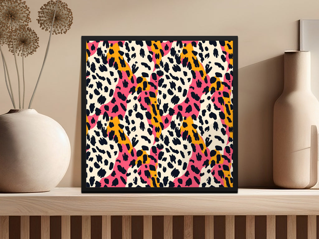 Colorful Abstract Leopard Print Art Wall Poster