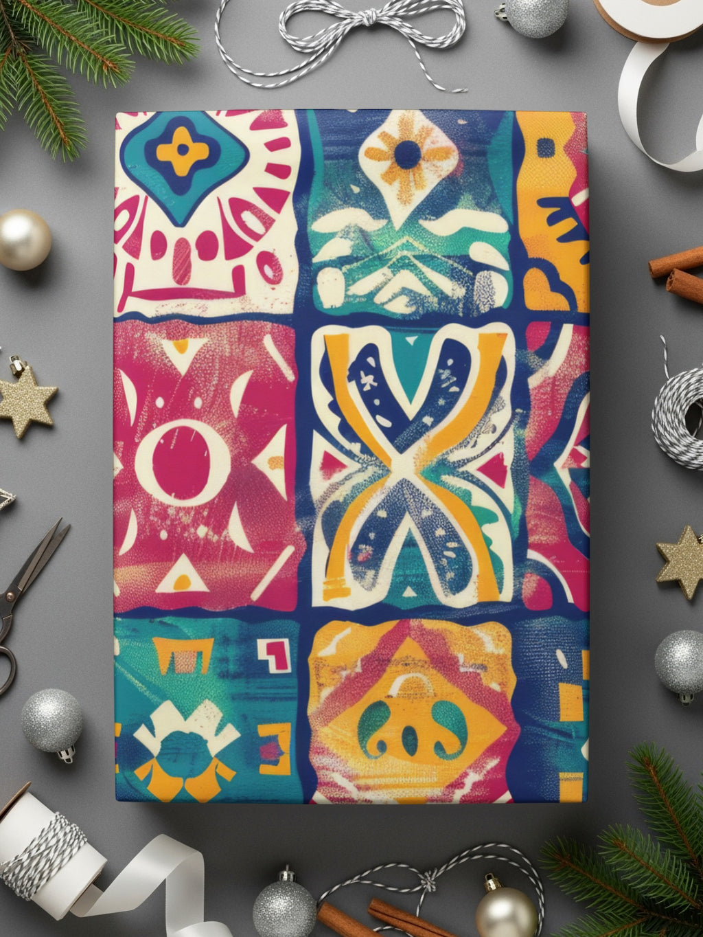 Colorful Abstract Pattern Gift Wrap for Festive Occasions