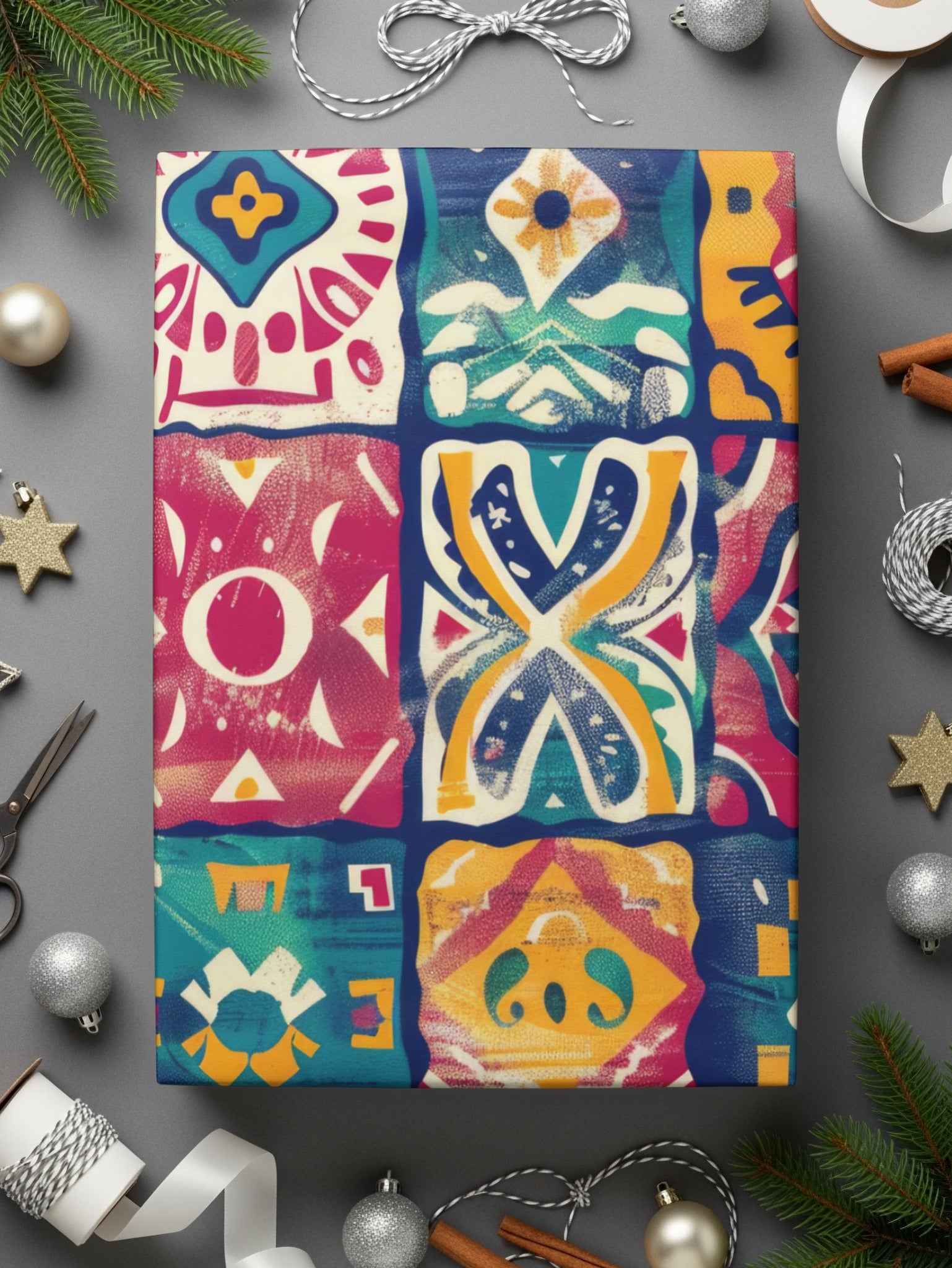 Colorful Abstract Pattern Gift Wrap for Festive Occasions