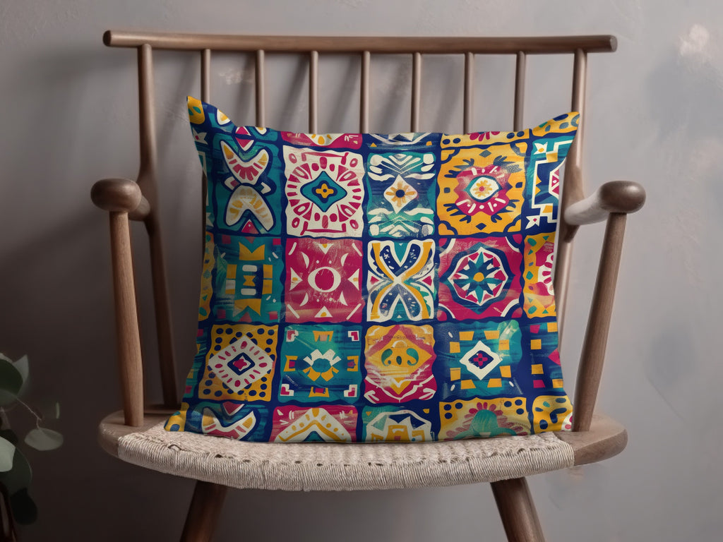 Vibrant Geometric Pattern Decorative Pillow Product
