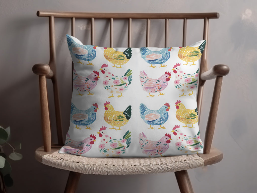 Colorful Watercolor Chicken Pattern Design Accent Pillow

Chicken pattern, Watercolor chickens, Farm animal print, Colorful poultry, Hen design, Rooster illustration, Farmhouse decor, Country style, Accent pillow, Decorative cushion, Home furnishing, Whimsical art, Floral chicken, Unique gift, Animal motif, Cottagecore, Spring decor, Kids room decor, Living room accent, Bedroom decor