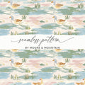 Duck Pond Digital Paper, Seamless Duck Pattern, Watercolor Style Print, Pond Life Design, Fabric Design, Nursery Art, Digital Download