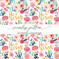 Colorful He Is Risen Floral Seamless Pattern Design