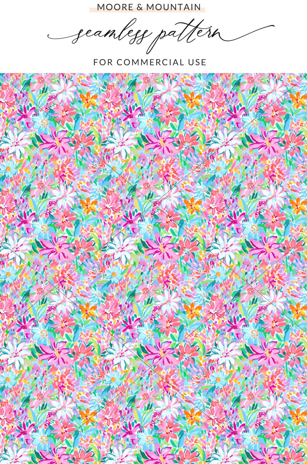Colorful Floral Seamless Pattern for Commercial Use