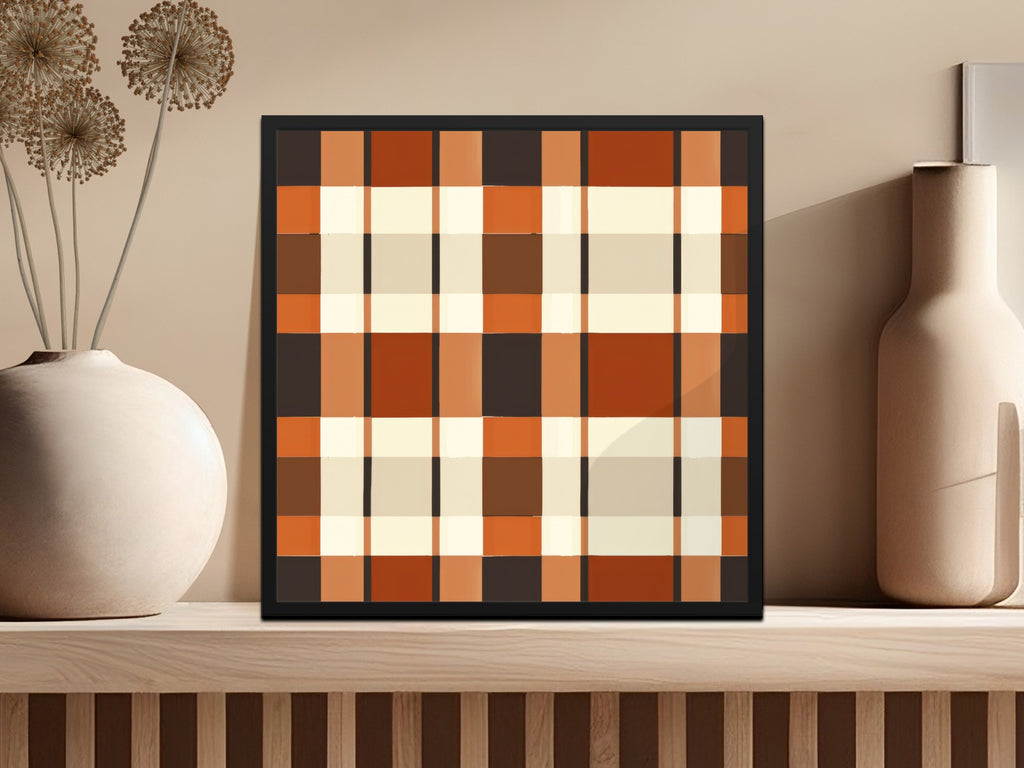 Modern Geometric Plaid Pattern Wall Art Decor Print