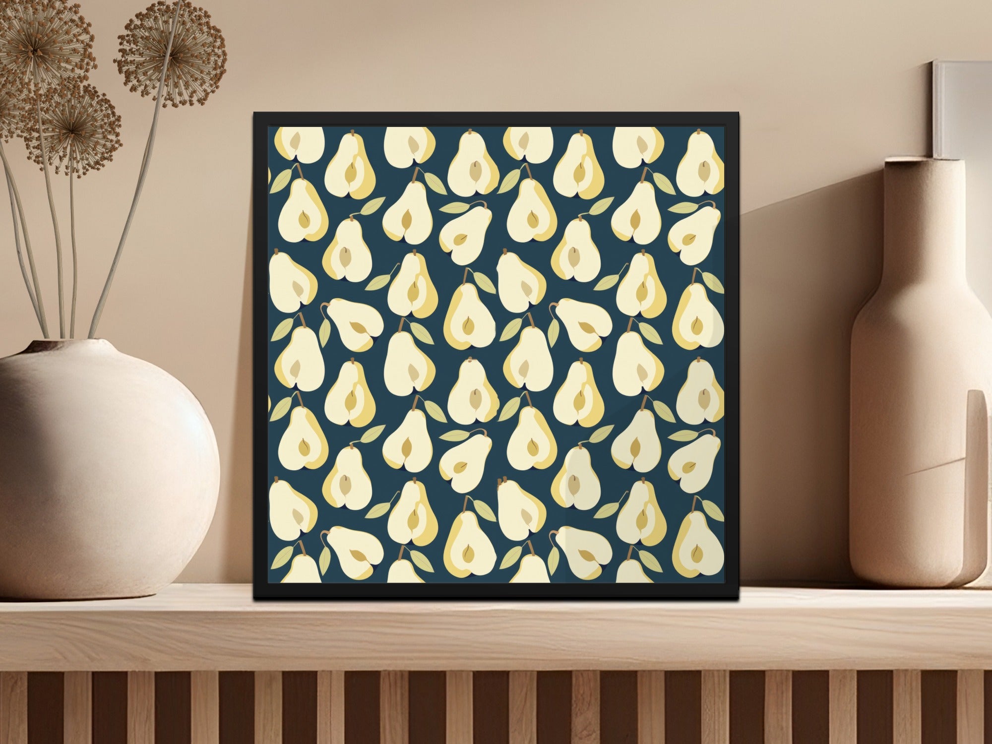 Modern Pear Pattern Art Print for Home Decor