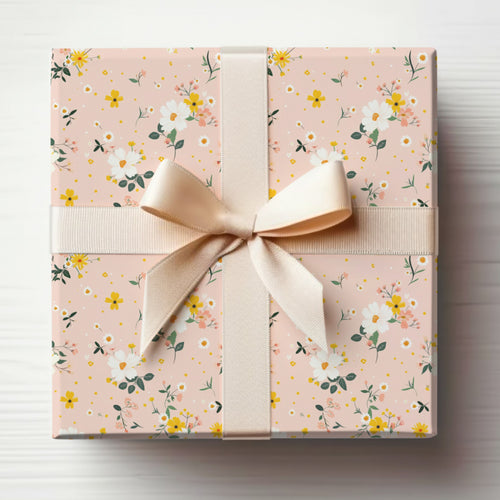 Elegant Light Pink Floral Gift Wrapping Paper