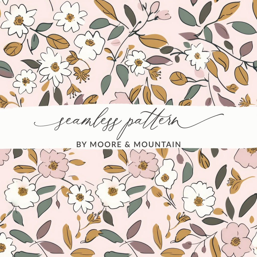 Moore and Mountain Seamless Floral Pattern Design