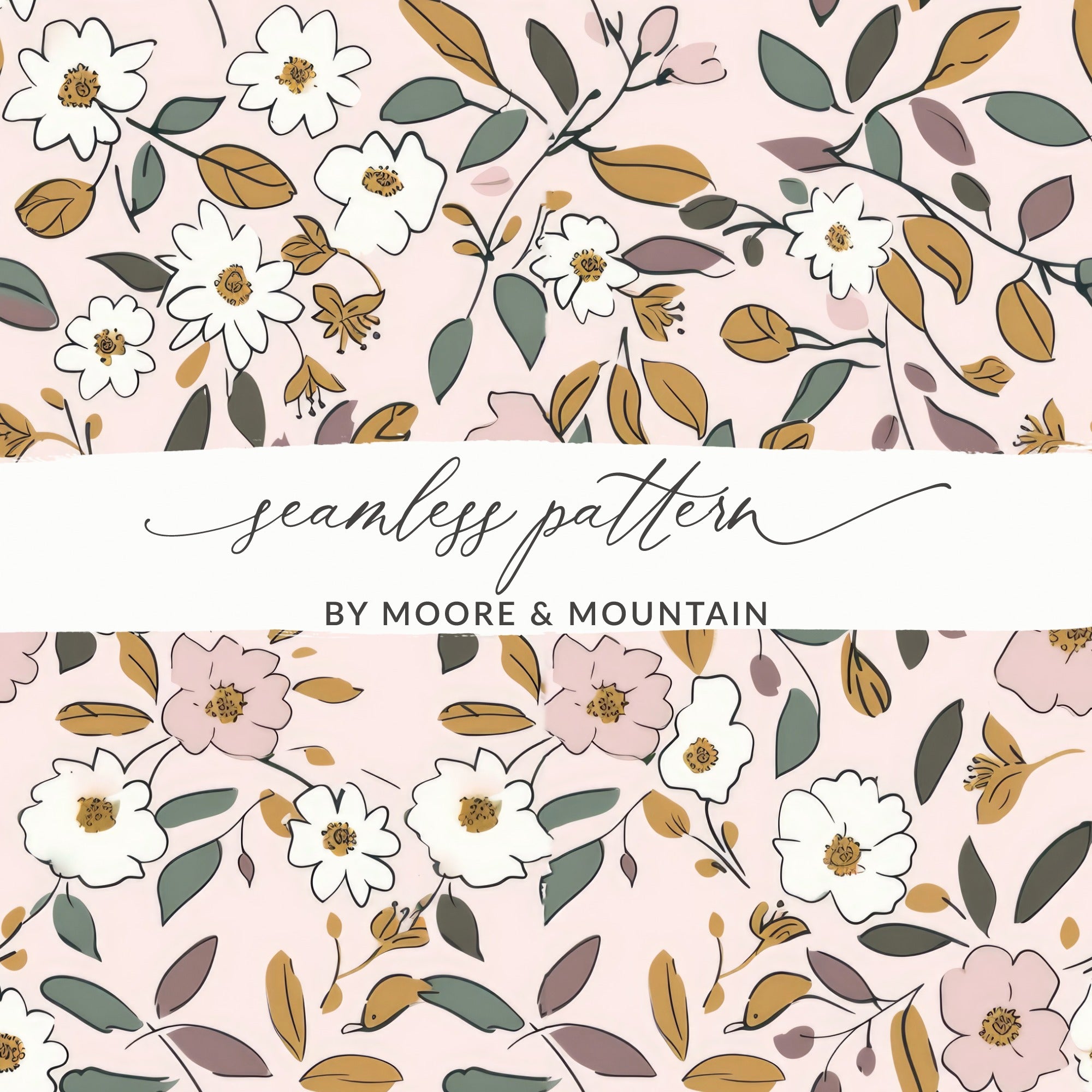 Moore and Mountain Seamless Floral Pattern Design