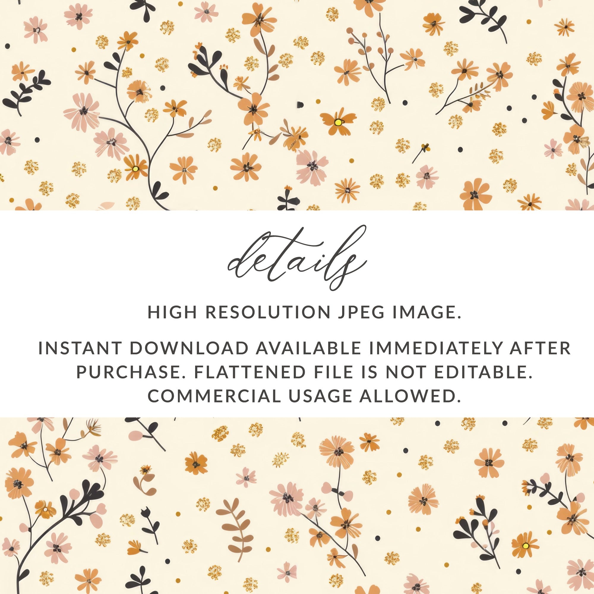 Floral High Resolution JPEG Instant Download Image