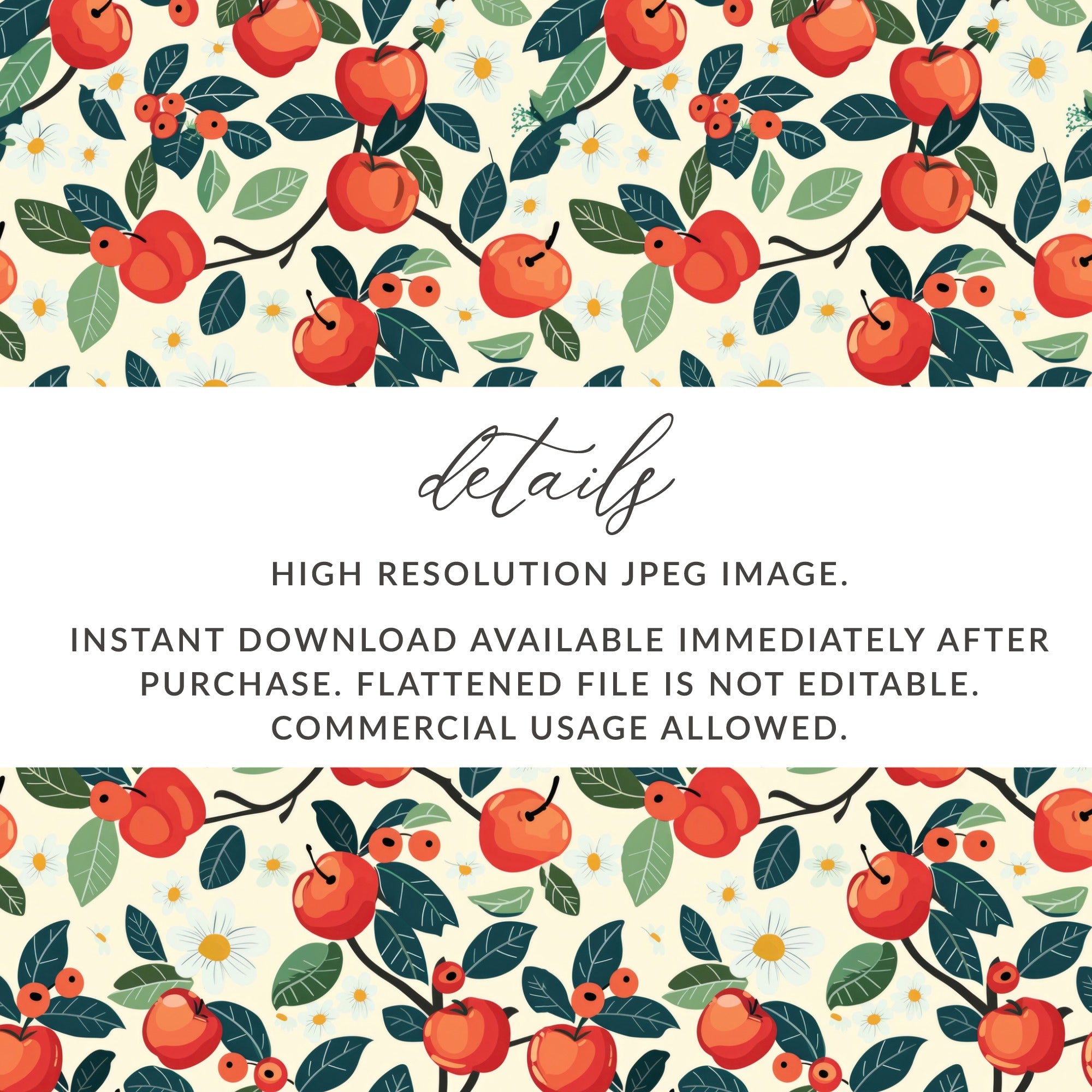 High Resolution Floral and Fruit Seamless Pattern Design