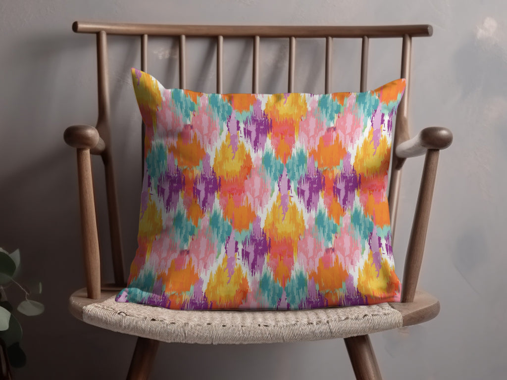 Vibrant Multicolor Abstract Pattern Throw Pillow