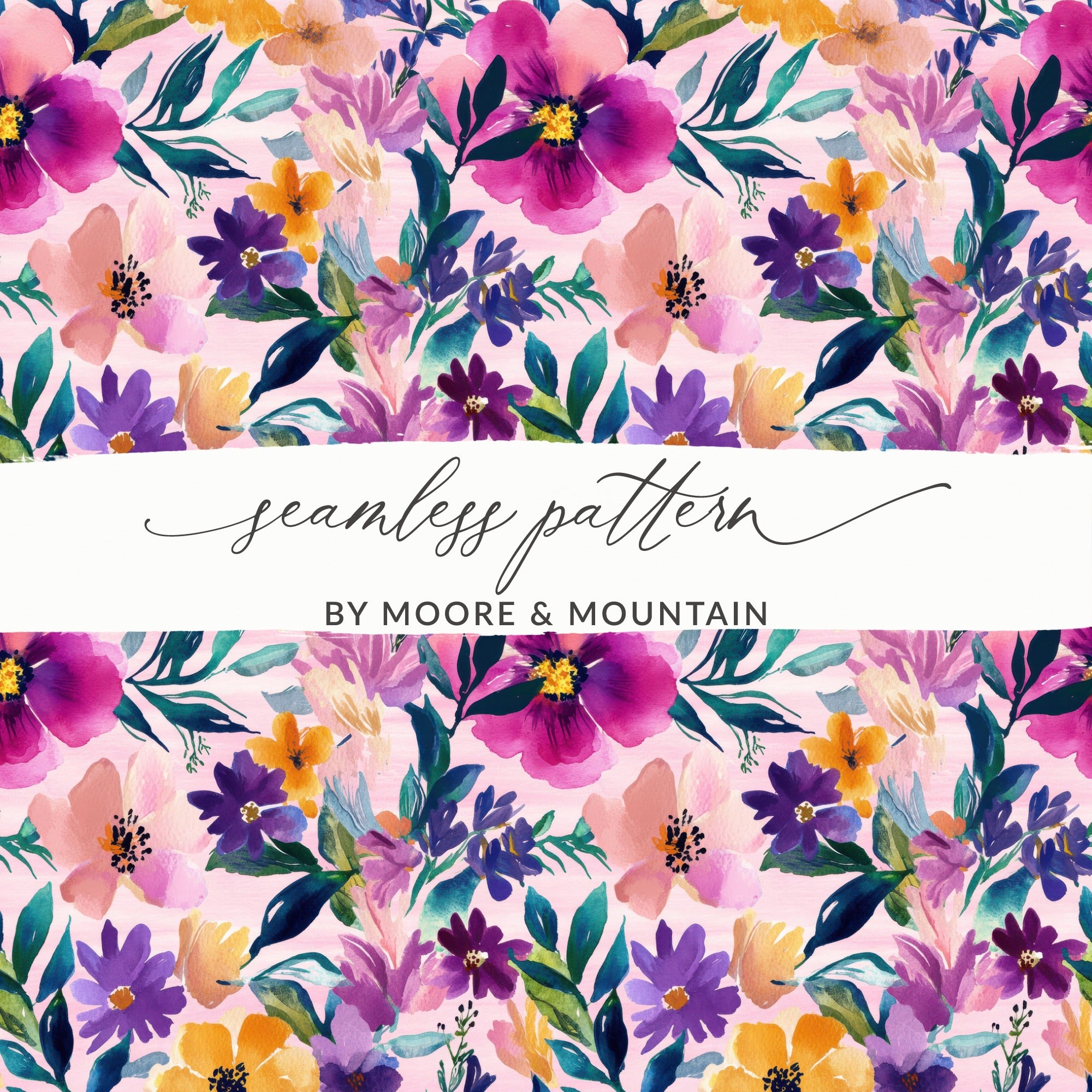 Vibrant Floral Seamless Pattern by Moore & Mountain Design