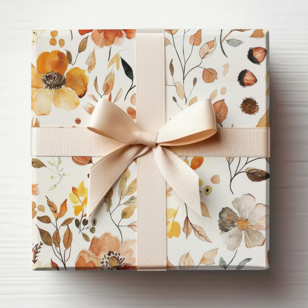 Elegant Floral Gift Wrap with Bow Gift Packaging Box