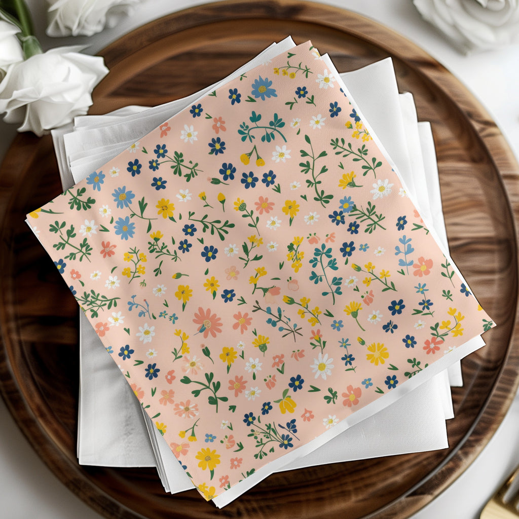 Floral Pattern with Pink Background Decorative Paper