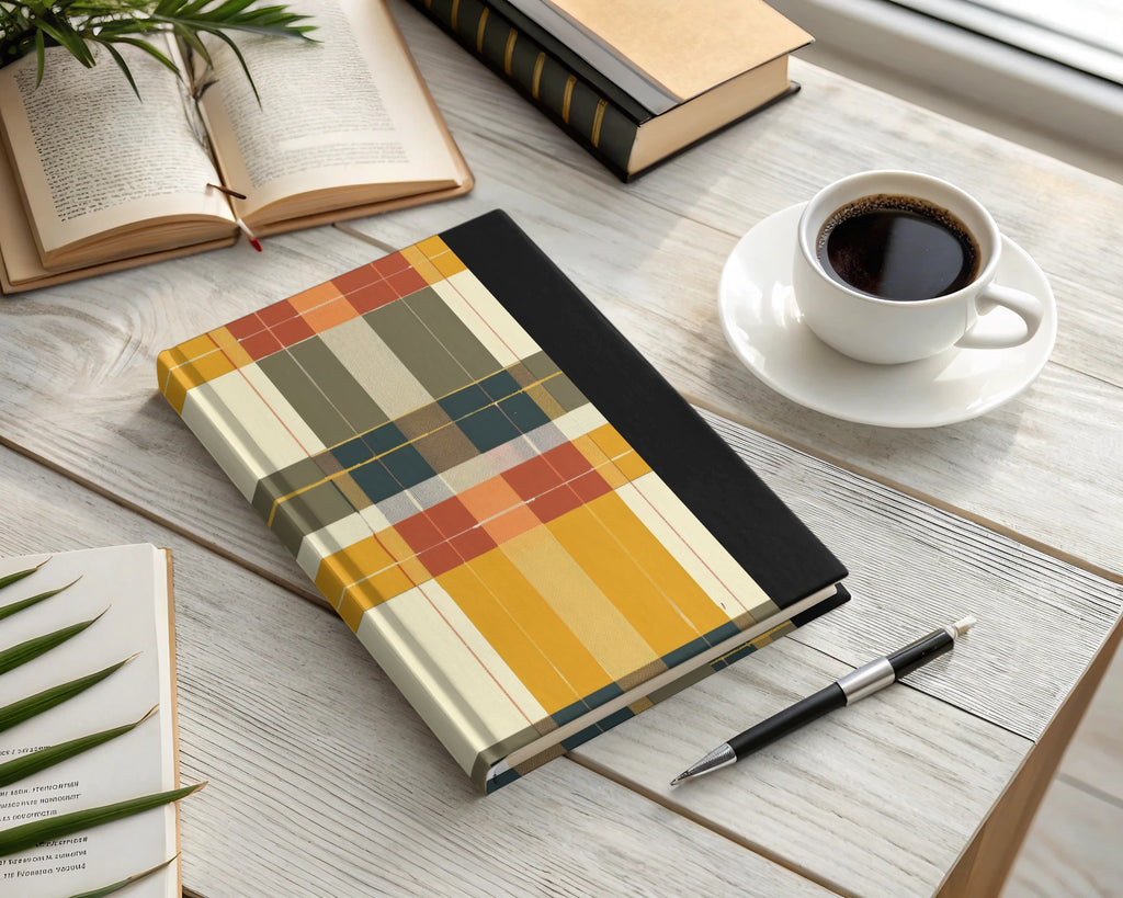 Colorful Abstract Plaid Hardcover Notebook For Stylish Writing