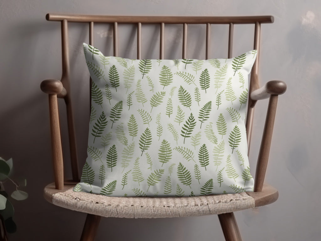 Decorative Green Leaf Pattern Throw Pillow Cushion