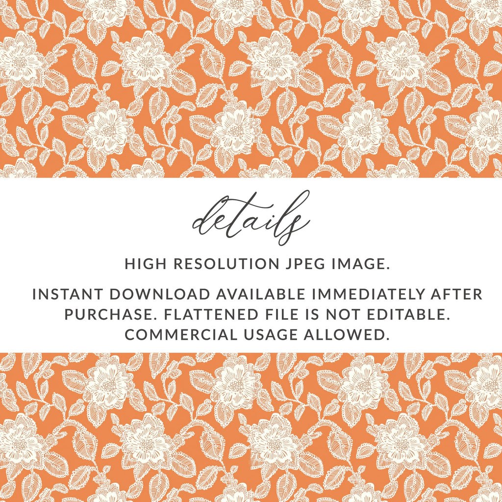 Orange Floral Pattern High Resolution JPEG Download