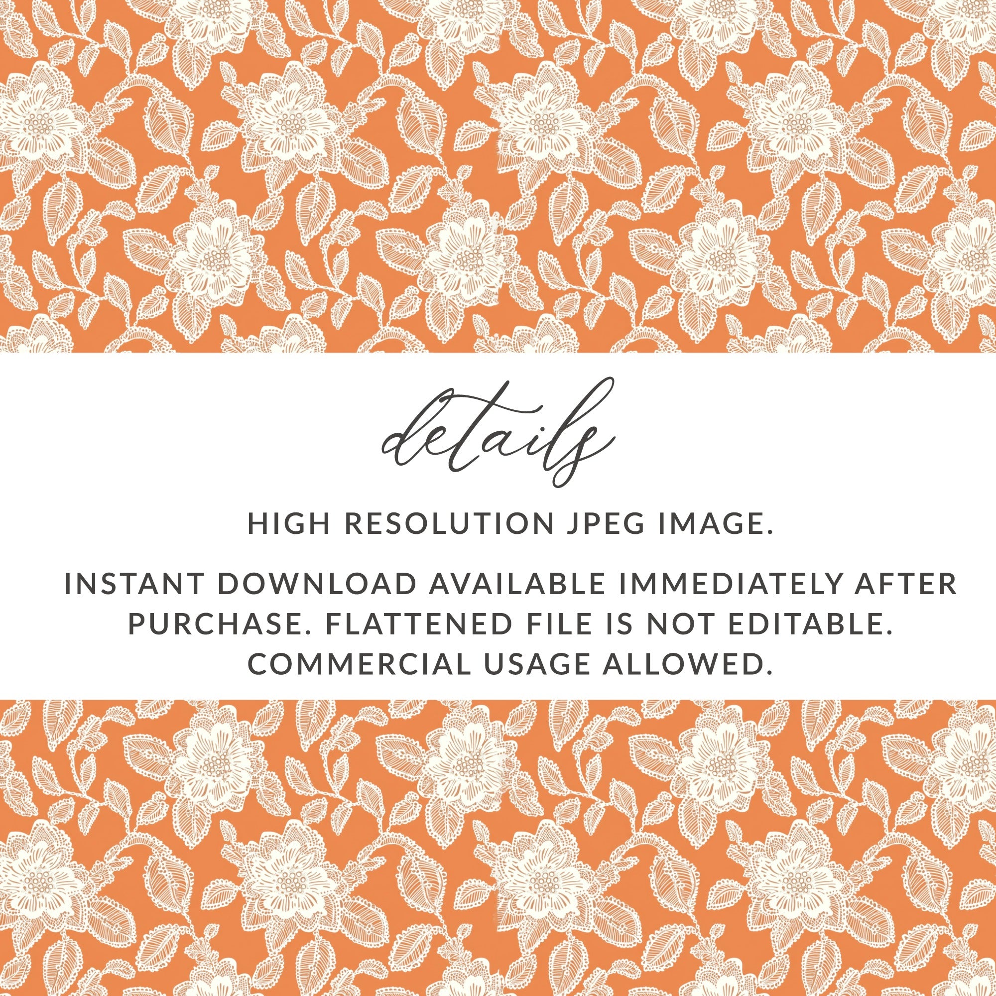 Orange Floral Pattern High Resolution JPEG Download