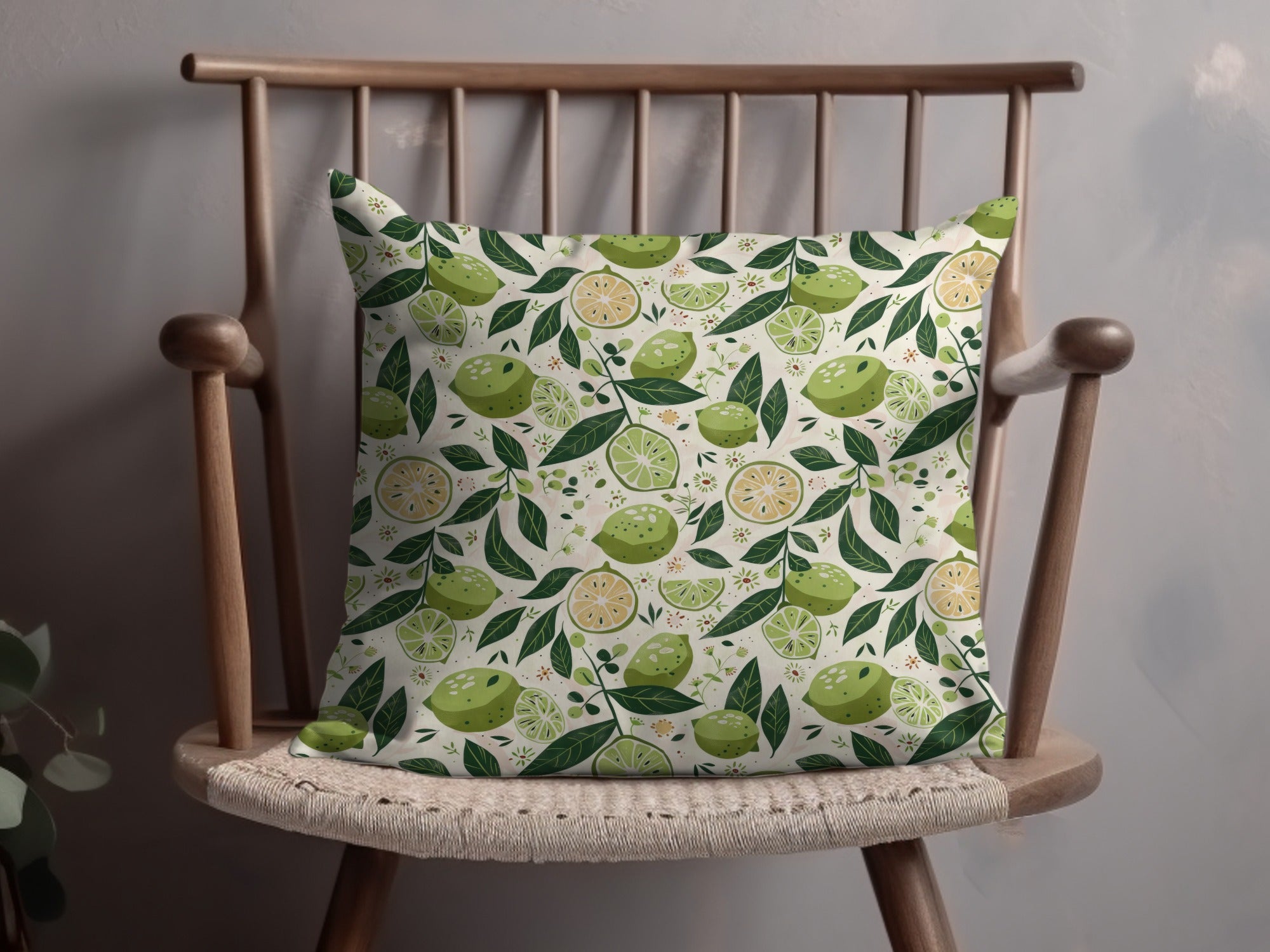Citrus and Leaf Pattern Decorative Pillow Product