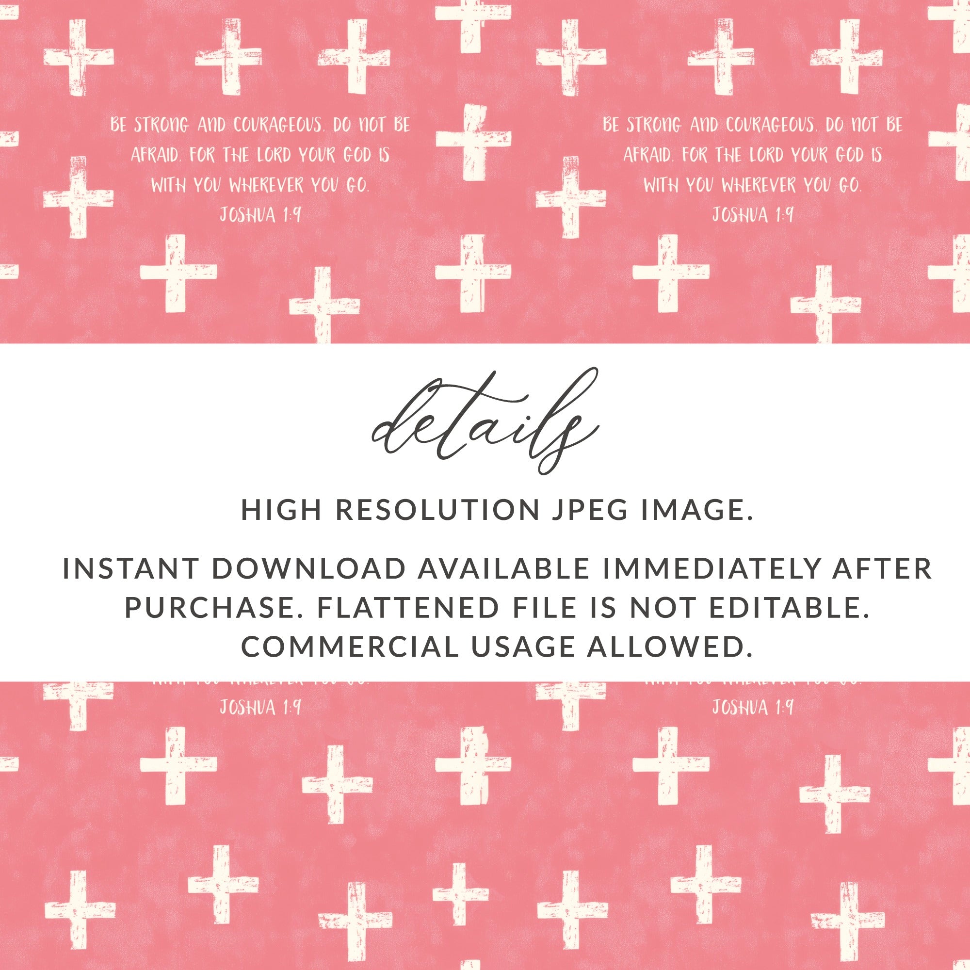 Pink Crosses Joshua 1:9 Courageous Digital Product type