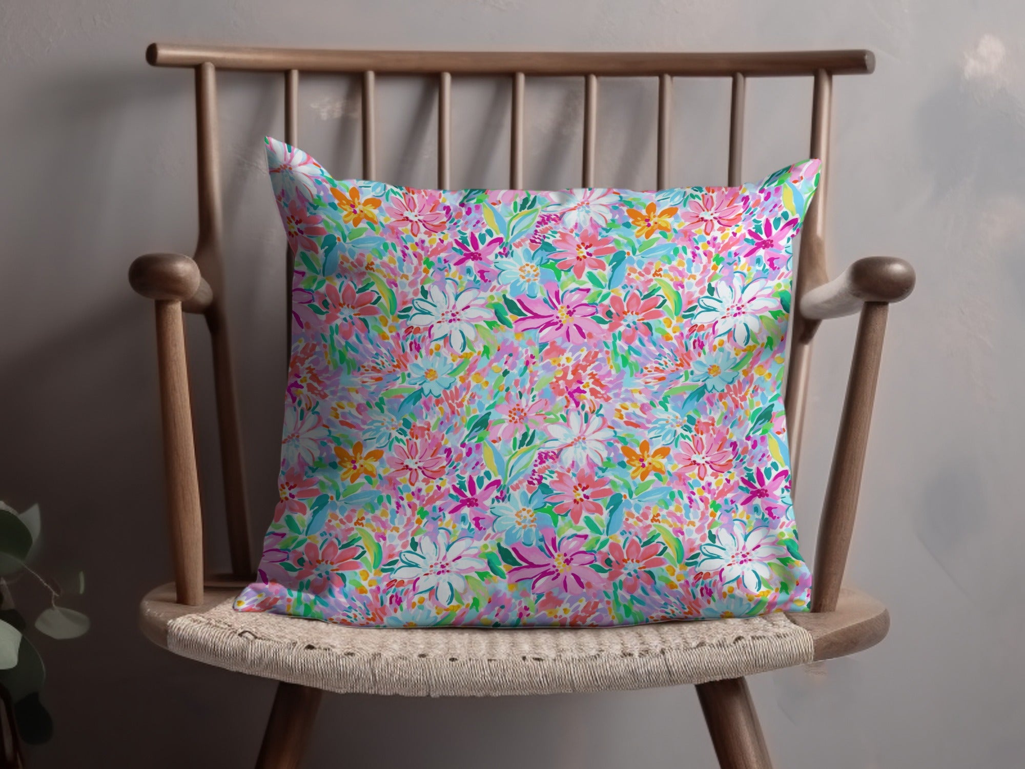Vibrant Floral Decorative Cushion Cover for Home Decor