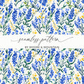 Blue and Yellow Floral Seamless Pattern by Moore and Mountain
