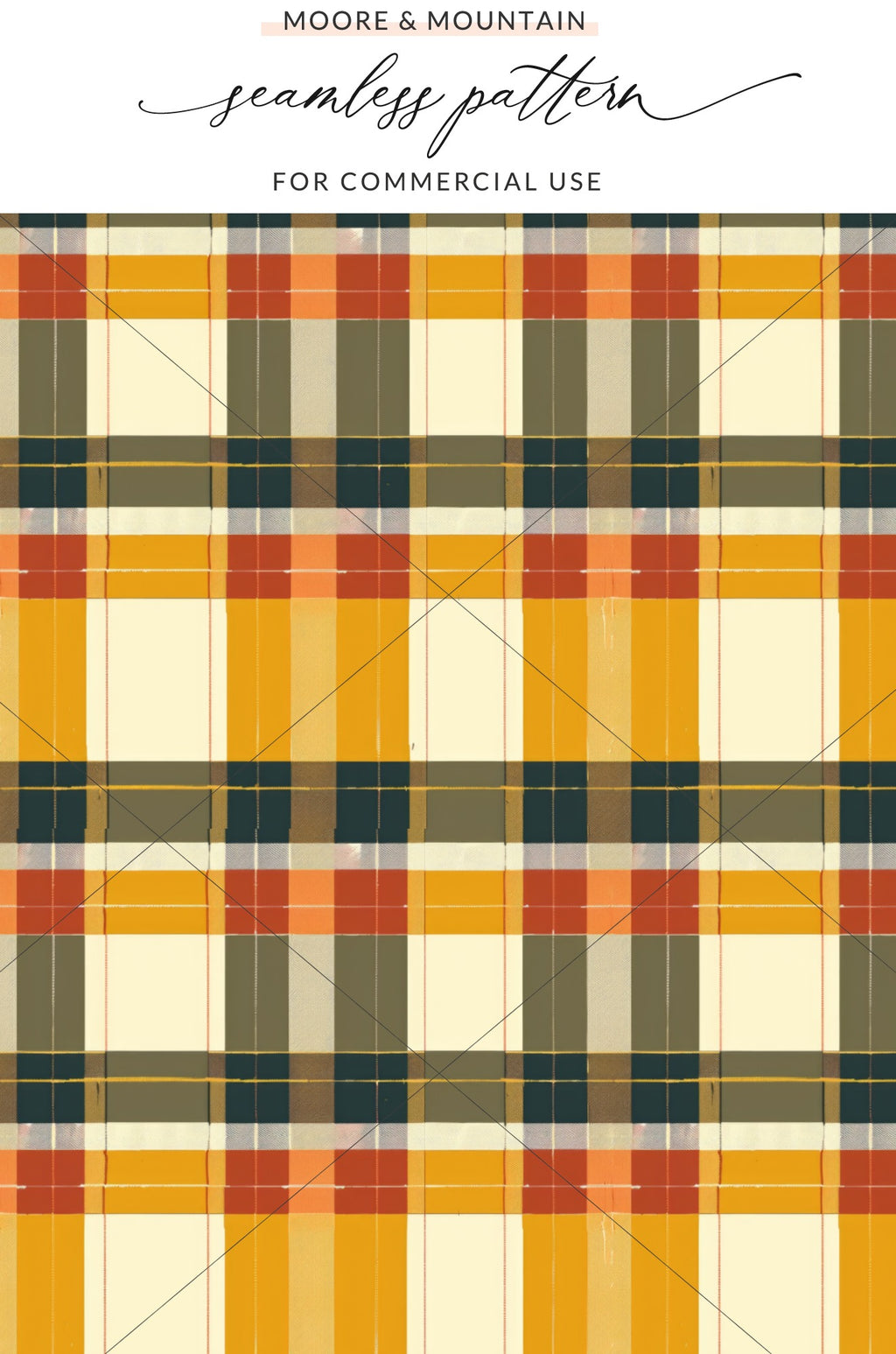 Yellow and Orange Plaid Seamless Pattern for Commercial Use