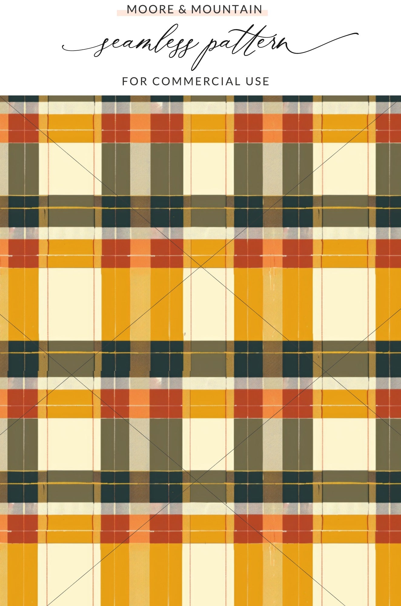 Yellow and Orange Plaid Seamless Pattern for Commercial Use