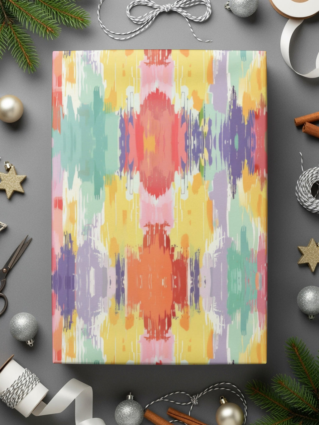 Vibrant Abstract Patterned Gift Wrap for Festive Occasions