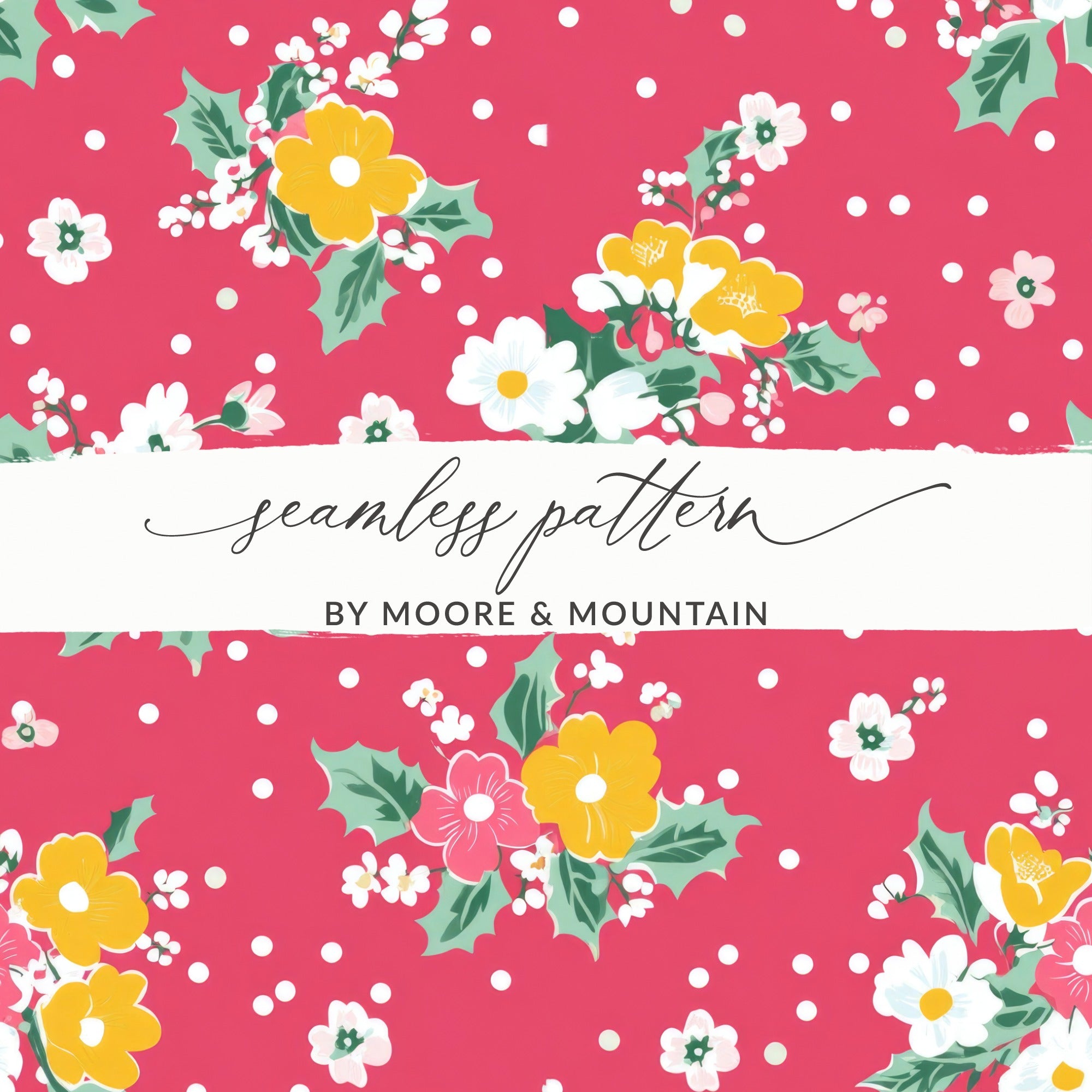 Floral Polka Dot Seamless Pattern by Moore Mountain