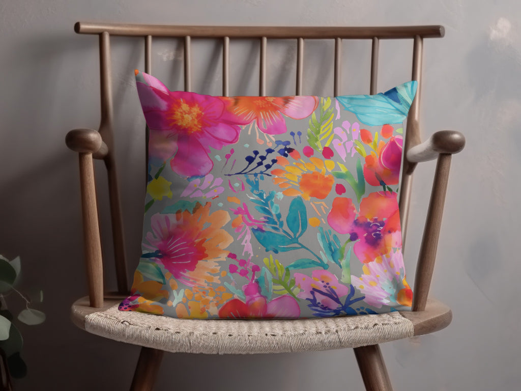 Colorful Floral Print Decorative Cushion for Home Decor