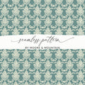 Elegant Vintage Blue Leaf Seamless Pattern Design