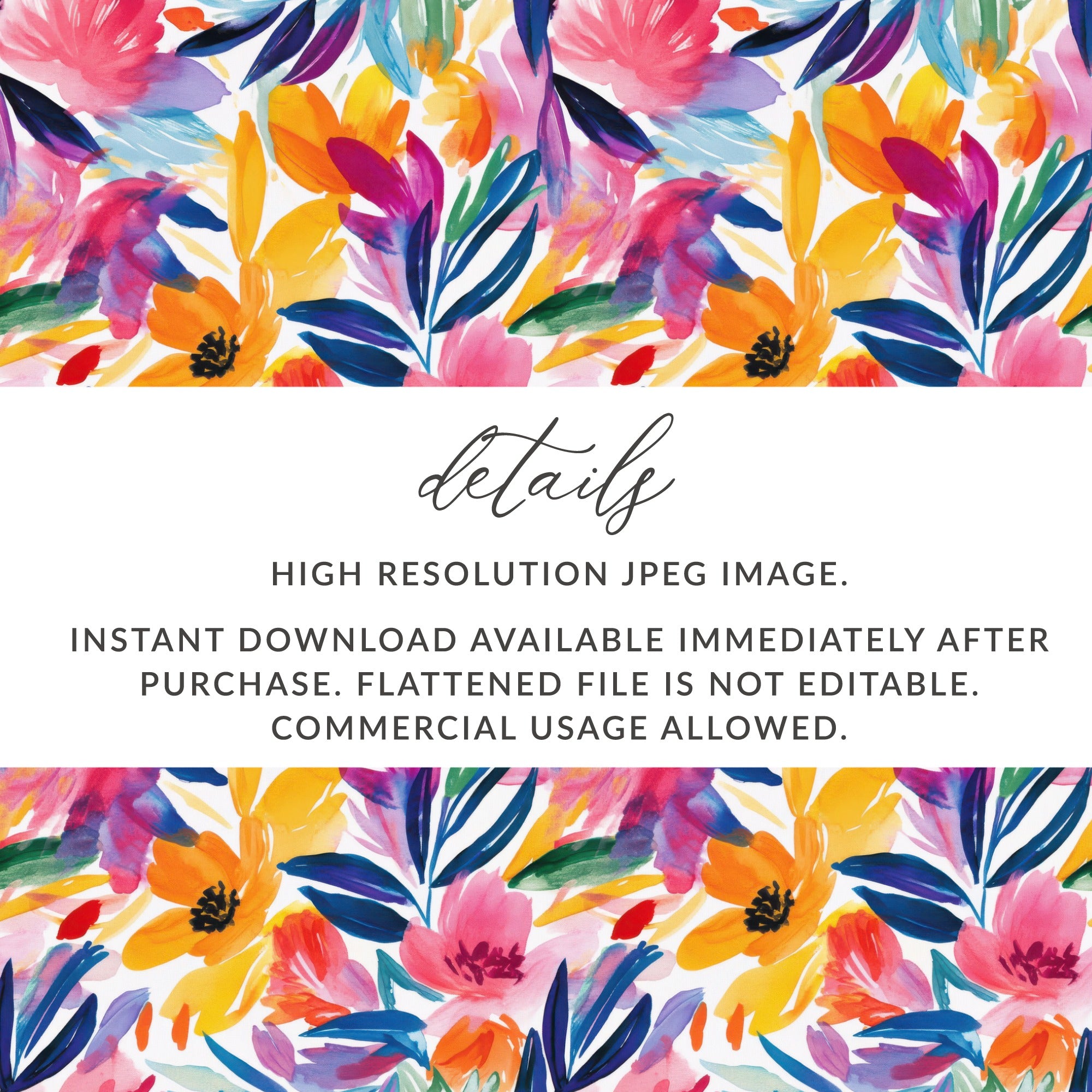 Vibrant Watercolor Abstract Floral Pattern product type