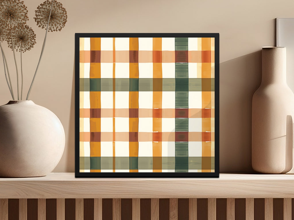 Vibrant Orange and Green Geometric Wall Art Decor