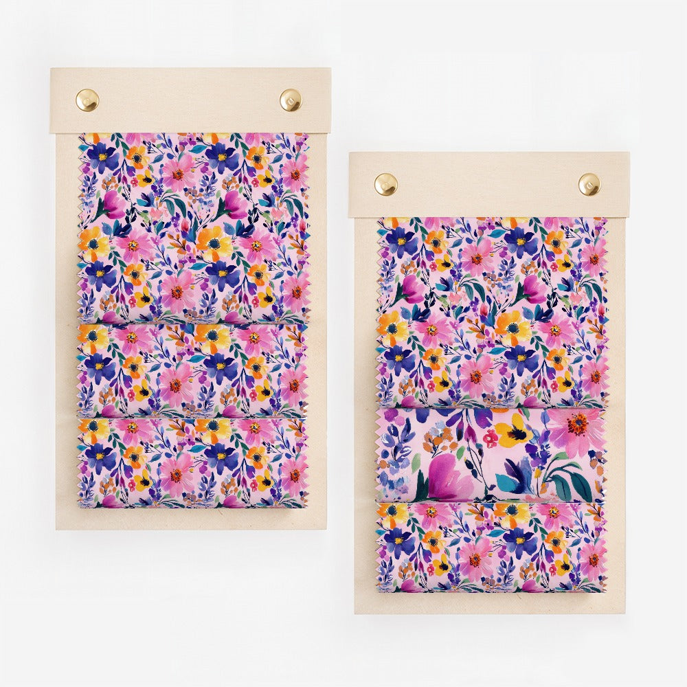 Vibrant Garden Floral Patterned Loop Curtains Decor