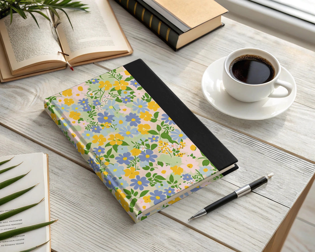 Floral and Black Hardcover Notebook Journal Product