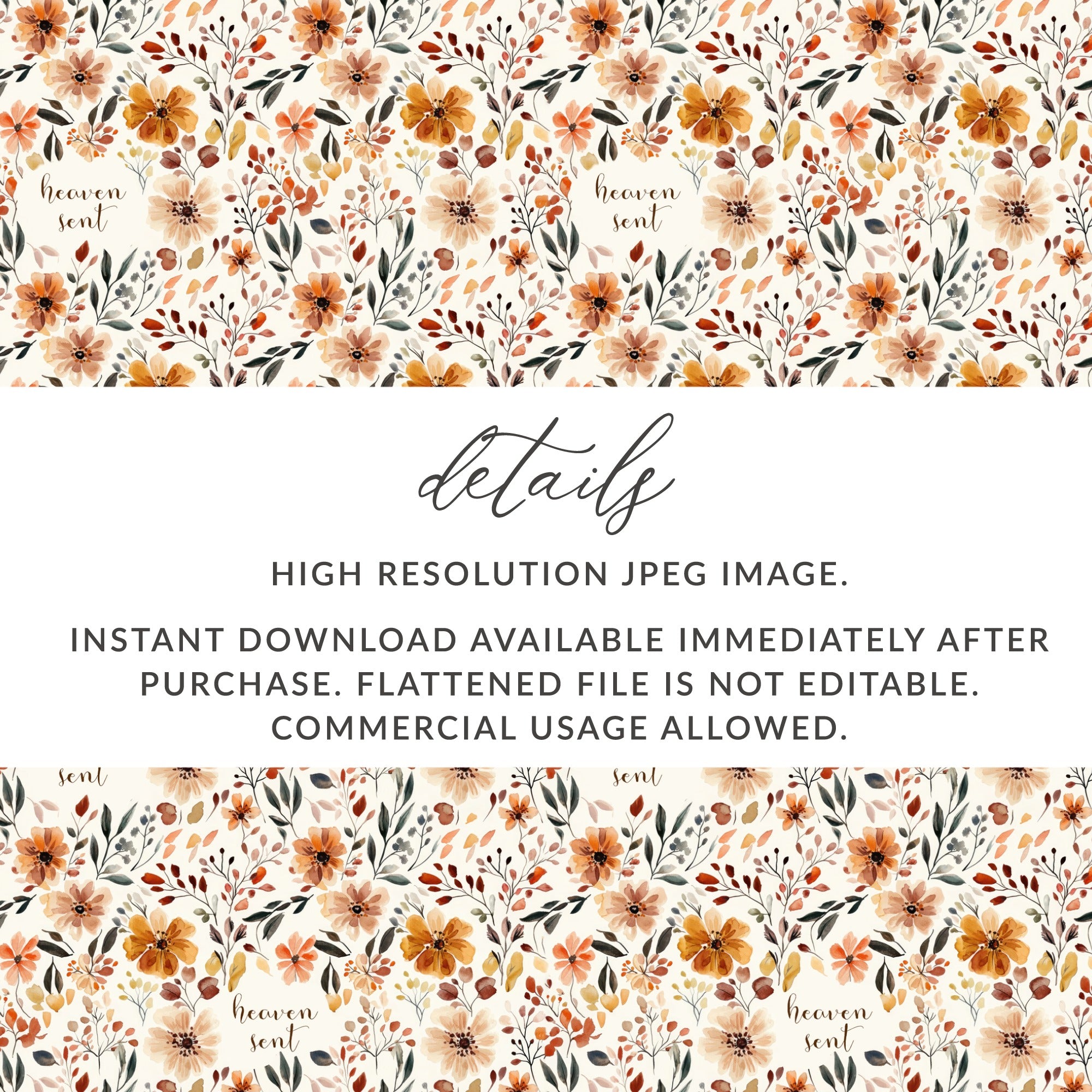 Heaven Sent Floral Pattern High Resolution JPEG Image