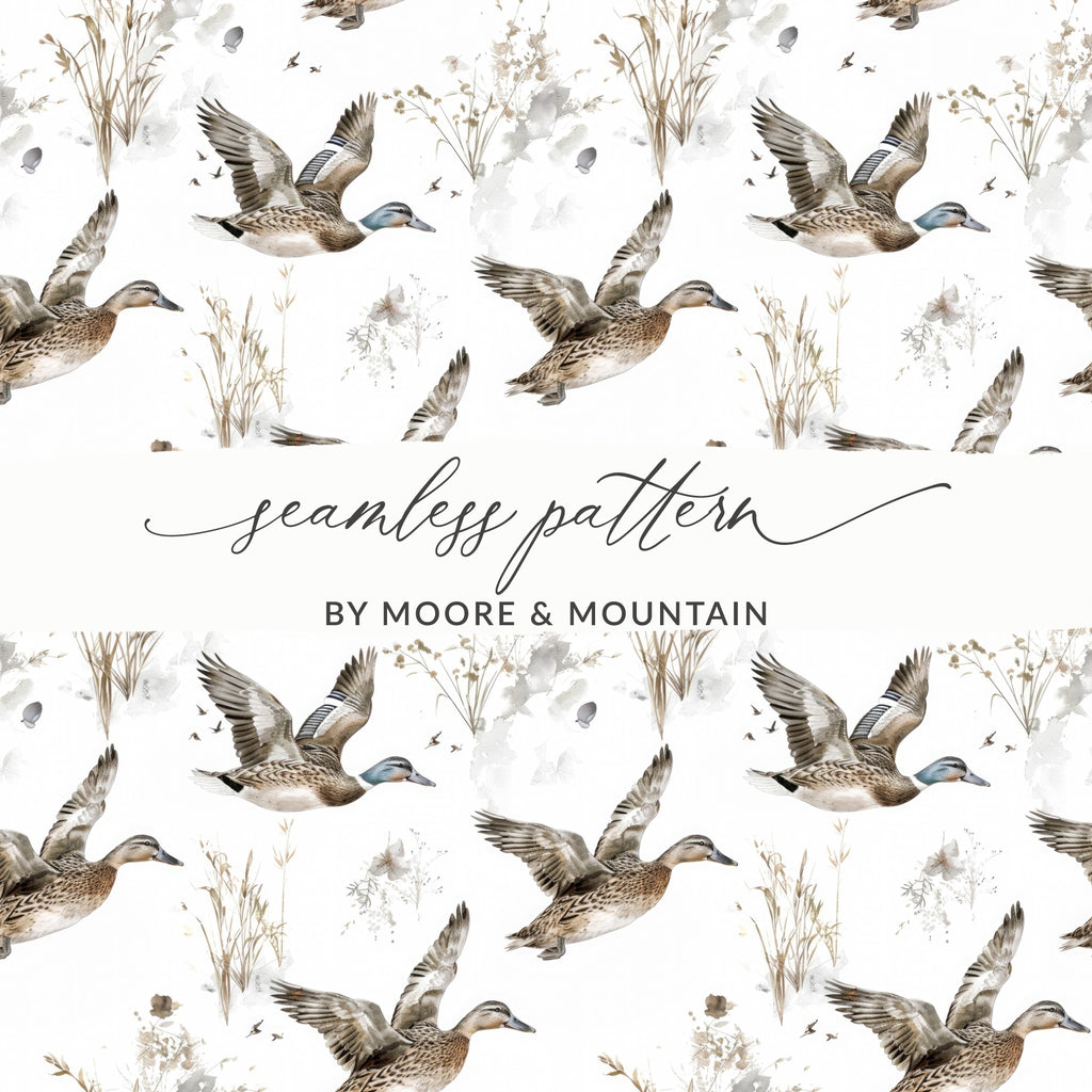 Seamless Pattern with Flying Ducks by Moore & Mountain