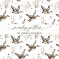 Seamless Pattern with Flying Ducks by Moore & Mountain