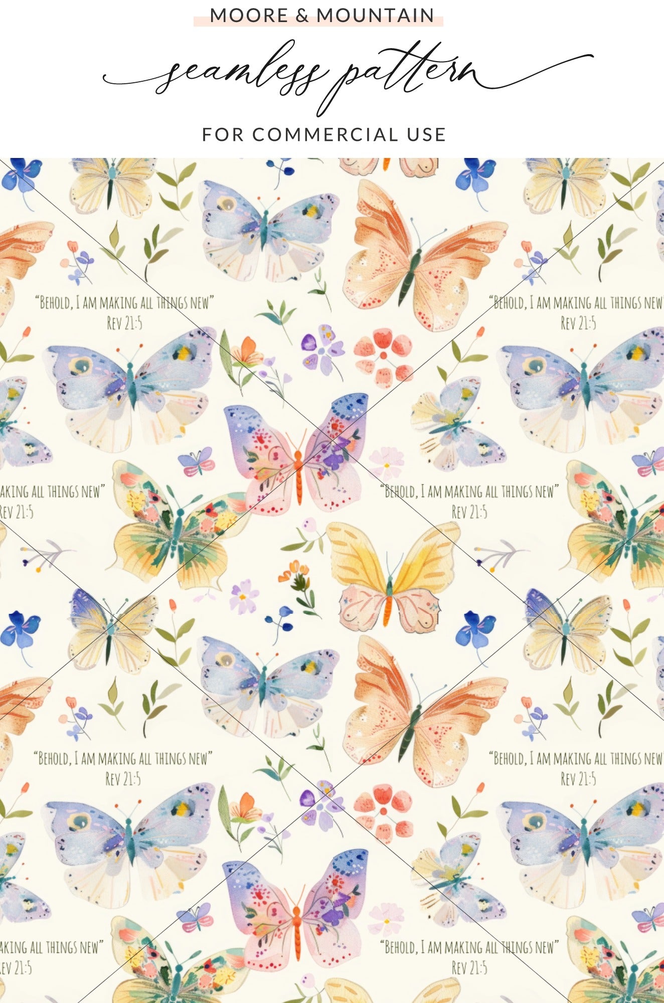 Colorful Butterfly Seamless Pattern for Commercial Use