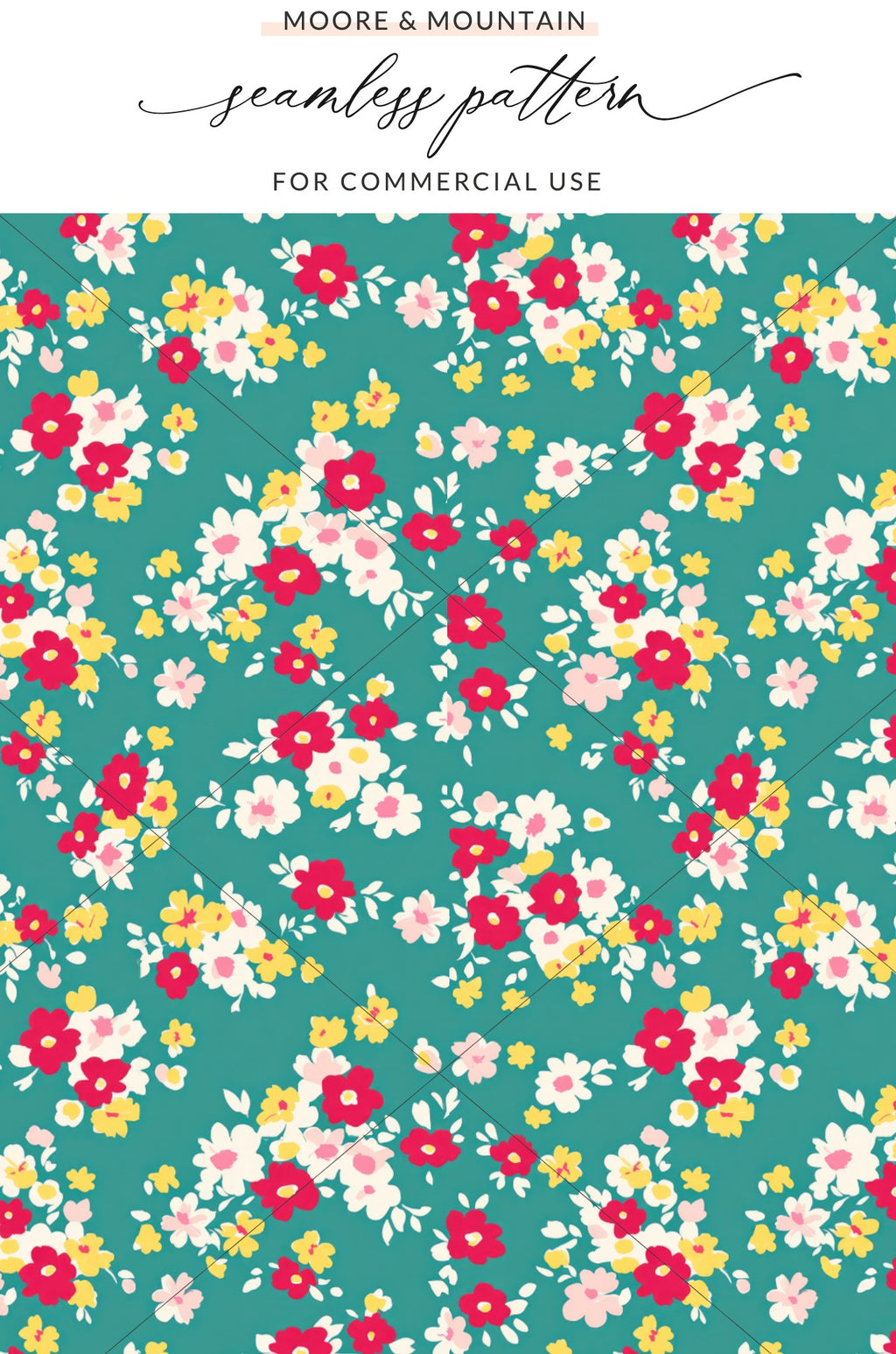 Colorful Floral Seamless Pattern for Commercial Use