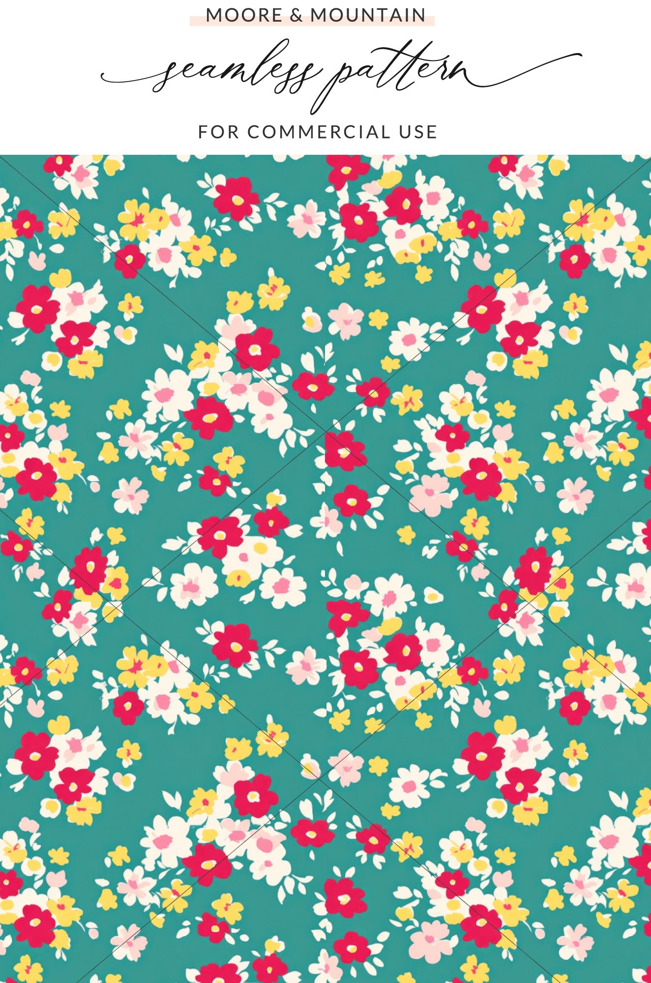 Colorful Floral Seamless Pattern for Commercial Use