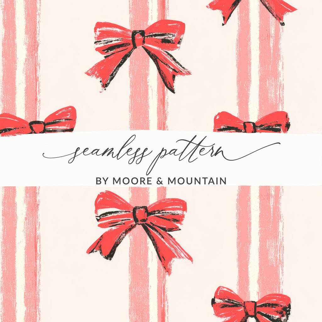 Seamless Pattern with Red Bows Design for Projects