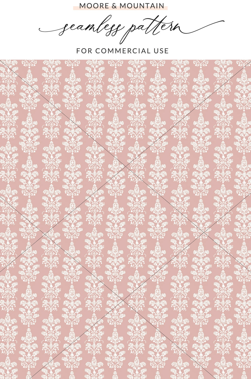 Elegant White Floral on Pink Seamless Pattern Design