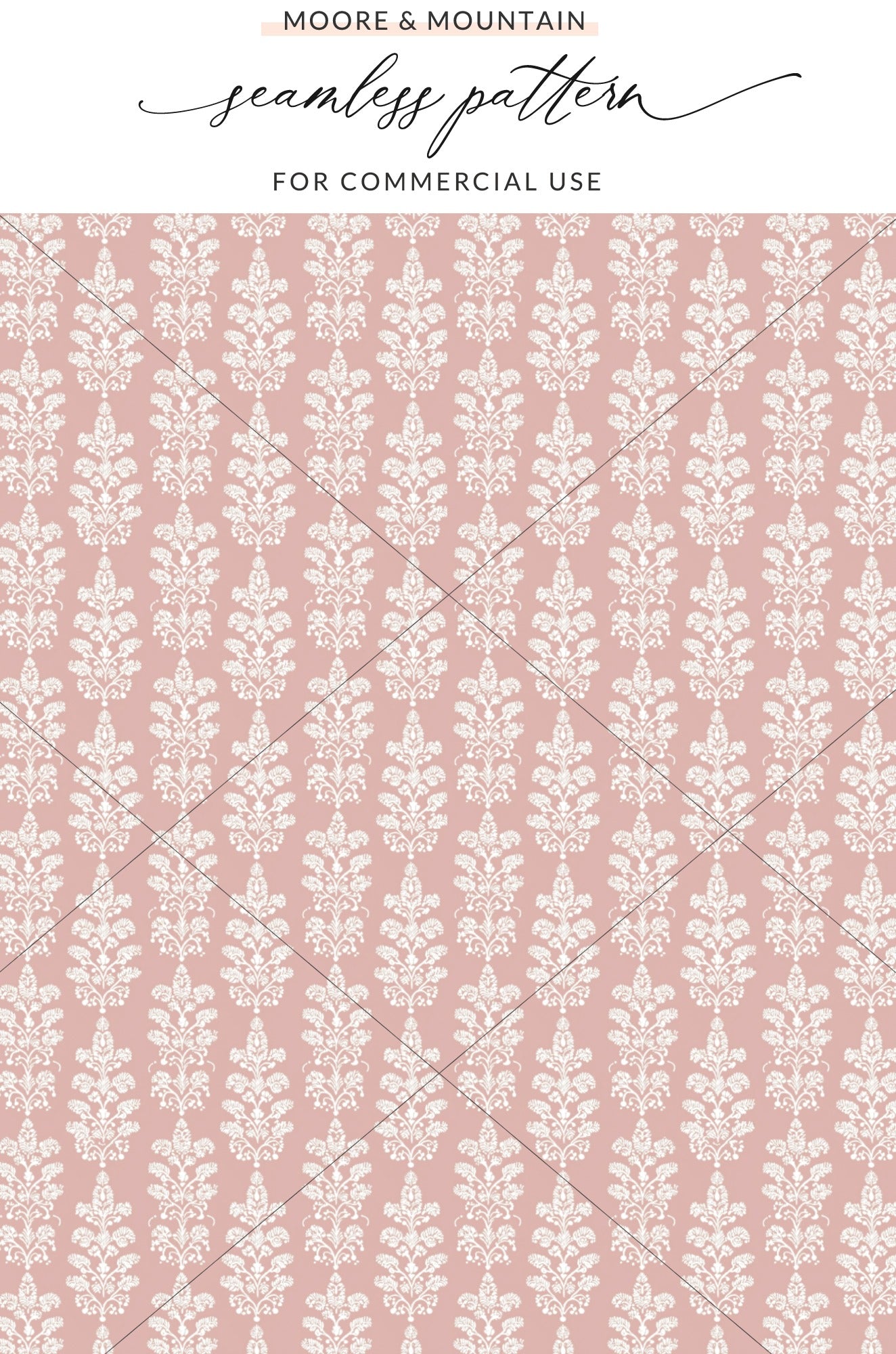 Elegant White Floral on Pink Seamless Pattern Design