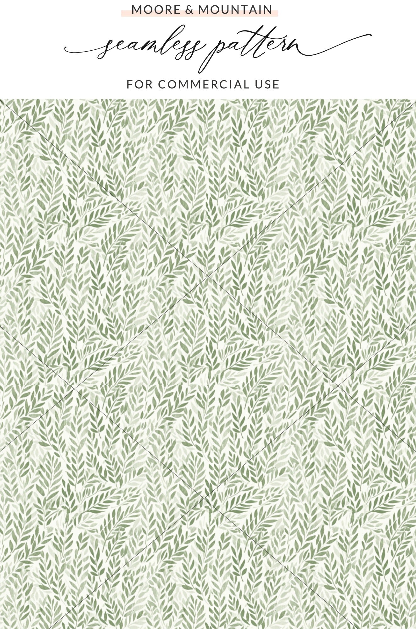 Seamless Green Leaf Pattern for Commercial Use Product