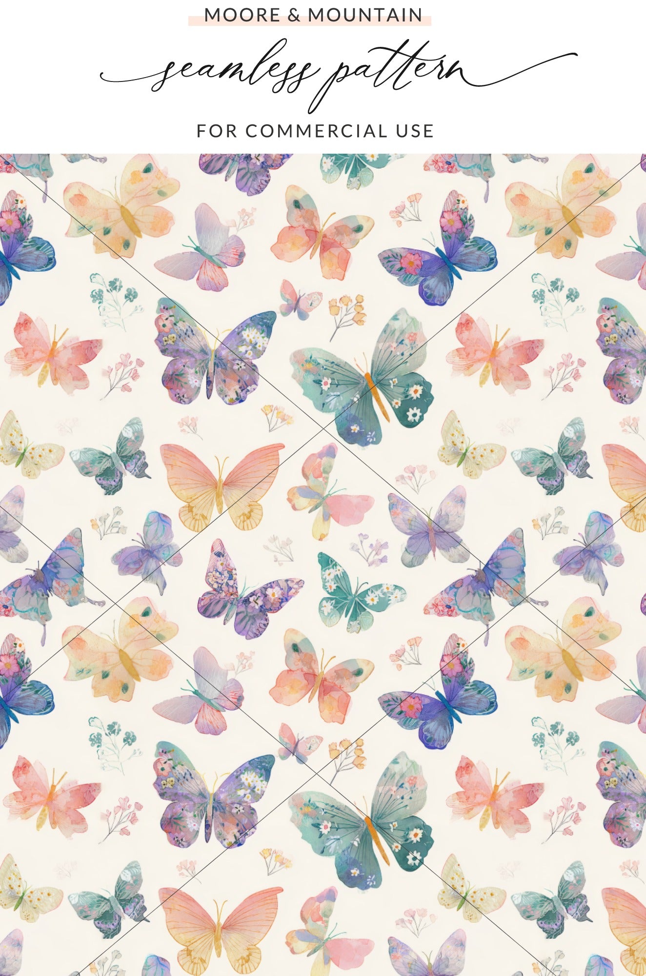 Butterfly Seamless Pattern for Commercial Use Product