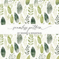 Green and White Leaf Seamless Pattern Design