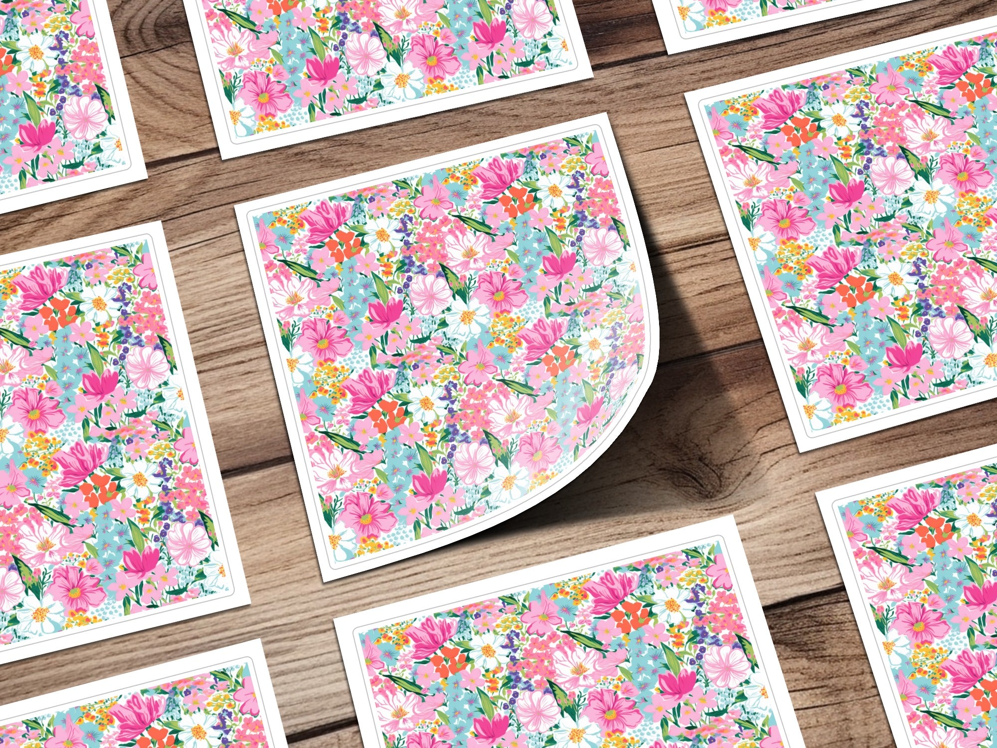 Vibrant Floral Pattern Decorative Sticker Sheets